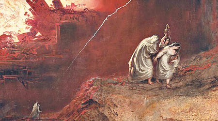 《聖經》記載上帝用天火毀滅所多瑪。（互聯網圖片）