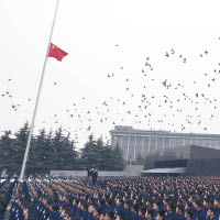 南京大屠殺國家公祭儀式現場放飛和平鴿。（中新社圖片）