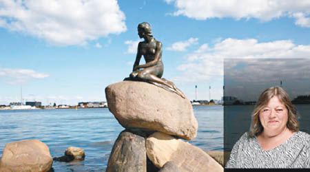 耶斯科夫一度遭fb禁止貼出美人魚銅像照。（互聯網圖片）