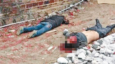 湖南永州冷水鎮一對夫婦周日被黃姓鄰居用菜刀斬死。