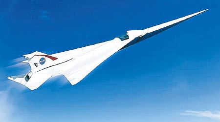 NASA新一代超音速客機的概念圖。（互聯網圖片）