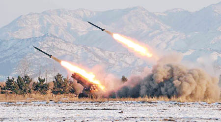 北韓發射短程導彈回應安理會的制裁。（資料圖片）
