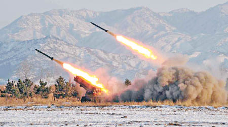 北韓過往多次發射導彈，向美韓示威。