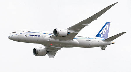 美國當局指，波音787的新型號引擎可能構成安全問題。（資料圖片）