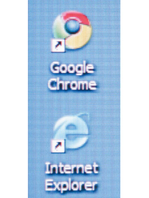 Chrome（上）超越IE成最受歡迎瀏覽器。（資料圖片）