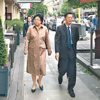李斌（左）未有回應台灣傳媒提問。（中時電子報圖片）