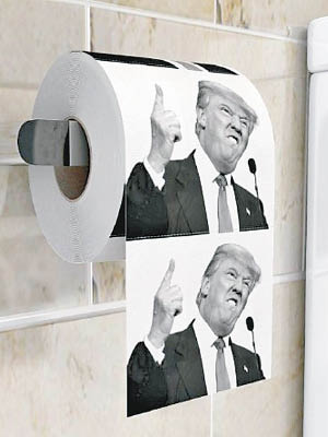 中國出產的特朗普廁紙十分暢銷。（互聯網圖片）
