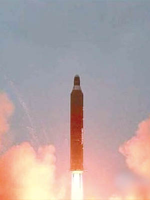 北韓日前成功試射舞水端中程導彈。