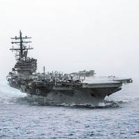美國或派「列根號」闖入華軍演禁航區。（資料圖片）