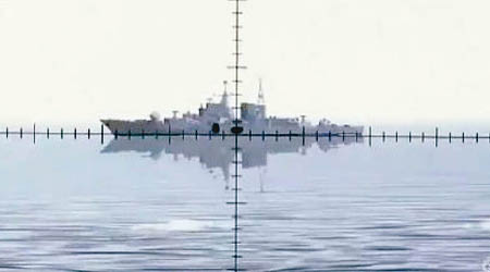 越南海軍模擬以中國驅逐艦作為目標，展開攻擊。（互聯網圖片）