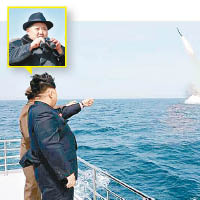 金正恩曾觀看潛射導彈發射。