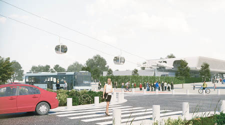 巴黎近郊擬建空中纜車。（巴黎巿政府模擬圖片）