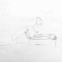 女童畫作描述被性侵。（互聯網圖片）