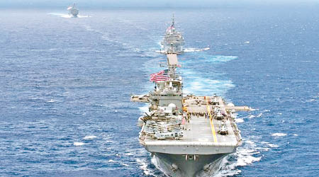 美國海軍兩棲攻擊艦理查德號曾在南海進行實彈演習。（資料圖片）