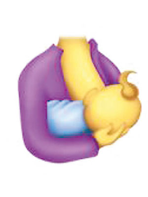 新emoji中有哺乳母親。