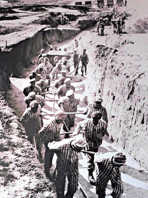 囚犯在納粹集中營的生活極為艱苦。（毛特豪森紀念館黑白圖片）