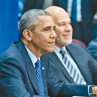 奧巴馬（左）雄心勃勃推動TPP，但未能成功。