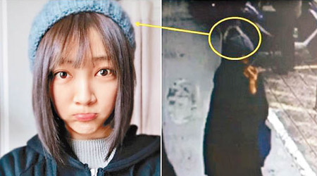 台媒指閉路電視畫面中的「冷帽女」是女藝人黃甄妮（左）。（互聯網圖片）