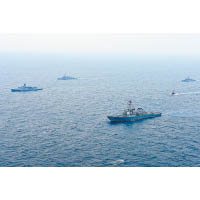 美韓艦隻前往參與聯合軍演。