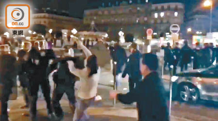 巴黎有民眾與警方爆發衝突。（本報法國傳真）