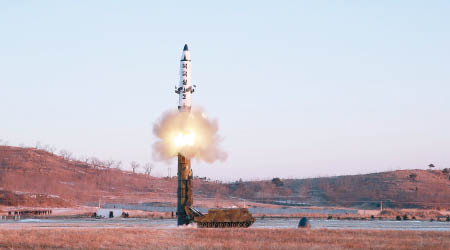 北韓再度發射「北極星２型」中程彈道導彈。（資料圖片）