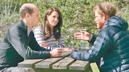 哈利（右）表示自己與威廉（左）都忌諱談及戴妃。（英國皇室圖片）