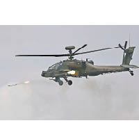 阿帕奇武裝直升機參與「二○一七綜合火力演習」。