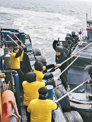 南韓海警積極練習應對中國漁民。