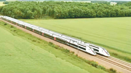 高速火車線LGV再次縮短車程時間紀錄。（互聯網圖片）