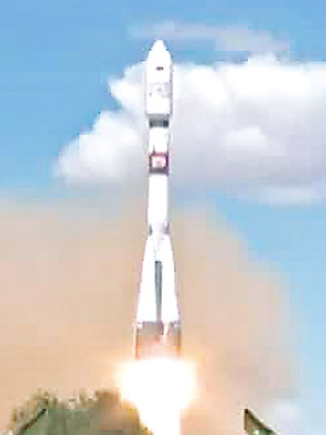 聯盟-2-1A火箭在哈薩克成功升空。（互聯網圖片）