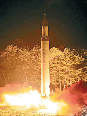 北韓上月曾試射洲際彈道導彈。（資料圖片）