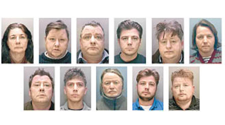 圖中的魯尼家族十一人涉剝削多名受害人。（警方圖片）