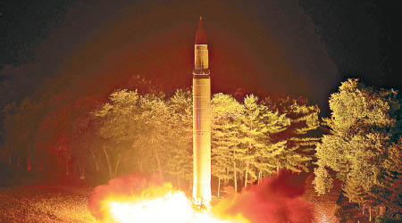 消息指北韓正移動洲際彈道導彈，準備再發射。（資料圖片）