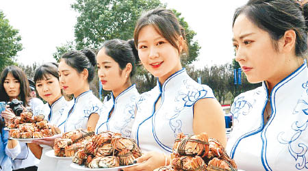 陽澄湖大閘蟹深受食客歡迎。（資料圖片）