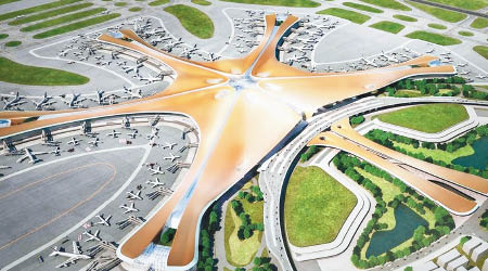 圖為北京新機場的模擬圖。（互聯網圖片）