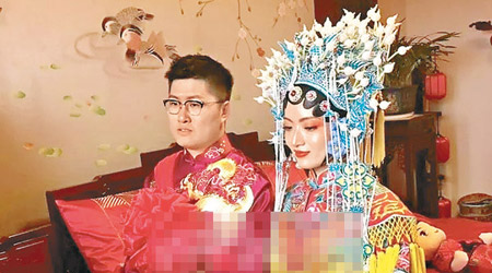 新郎吳錦華和新娘沈佳妮。