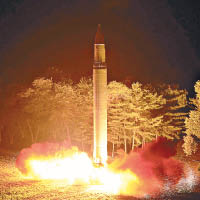 北韓曾經試射火星十四型洲際彈道導彈。