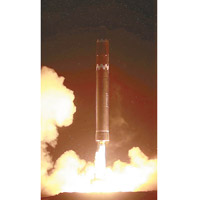 北韓上周發射洲際彈道導彈。