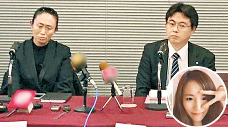 江秋蓮（左）在記招上表示不滿意判決，圓圖為江歌室友劉鑫。（互聯網圖片）