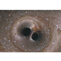 兩黑洞相撞構想圖