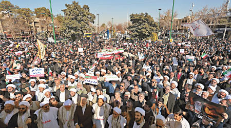 伊朗日前有支持政府示威。（美聯社圖片）