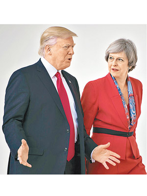 文翠珊（右）是首位到訪白宮見特朗普（左）的外國領袖。