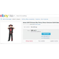 eBay上亦有白人男孩瞇眼的廣告。（互聯網圖片）