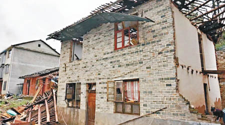福建三明市有房屋受損。（互聯網圖片）