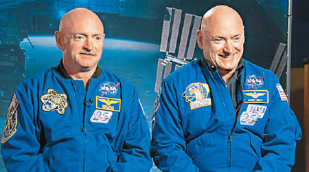 斯科特（右）返回地球後看起來較馬克（左）年輕。（互聯網圖片）