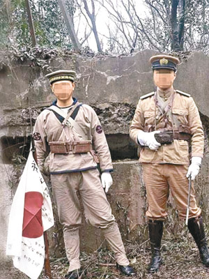 江蘇南京早前有兩名男子扮日軍拍照而被炮轟。（資料圖片）
