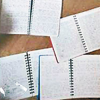 警方在疑犯家中發現「殺人日記」。