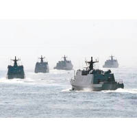 台軍出動二十艘艦艇參與聯合軍演。（互聯網圖片）