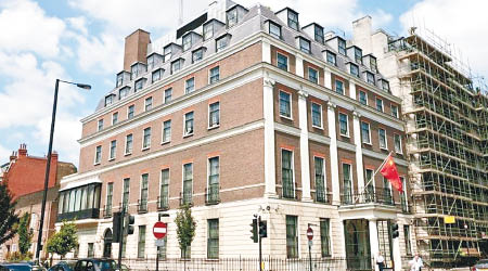 英方拒絕讓中國駐英大使館（圖）搬往新址。