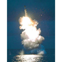 北韓曾多次試射北極星一型潛射彈道導彈。（資料圖片）